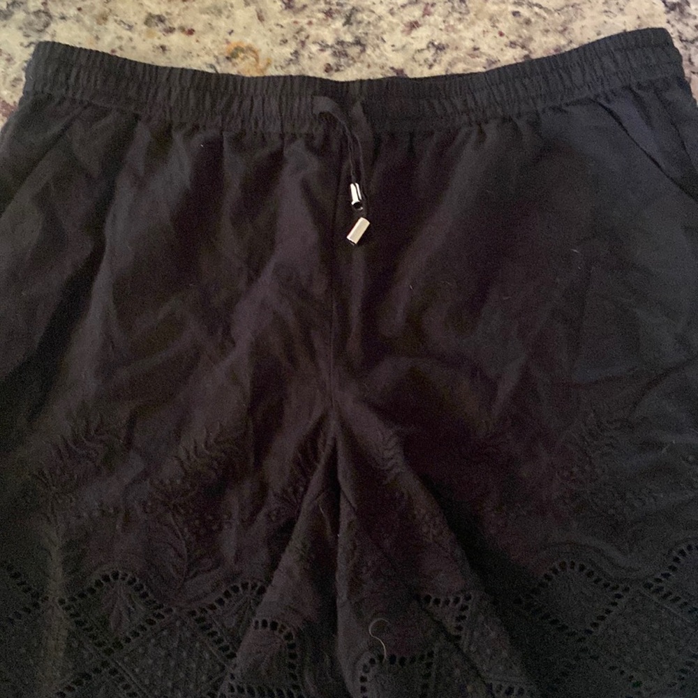 Black lace shorts